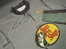 Bass Pro Shop Shirt Men 3XL Grey Fishing Johnny Morris XPS Tracker Boats 1/4 Zip