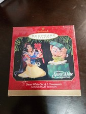 1997 Hallmark Keepsake Ornament Disney Snow White  Dopey Set of 2 Christmas