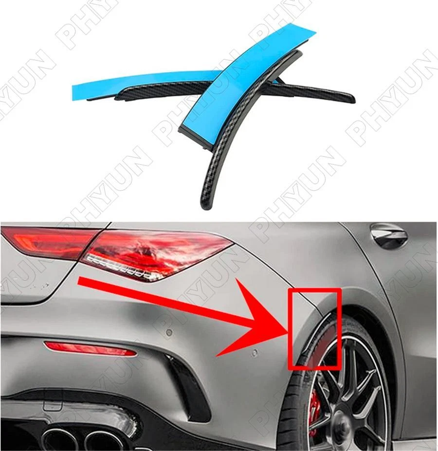 2x Guardabarros labio ceja rueda trasera para Mercedes Benz C118 CLA35 CLA45 AMG 2020+ Foto 3 de 4