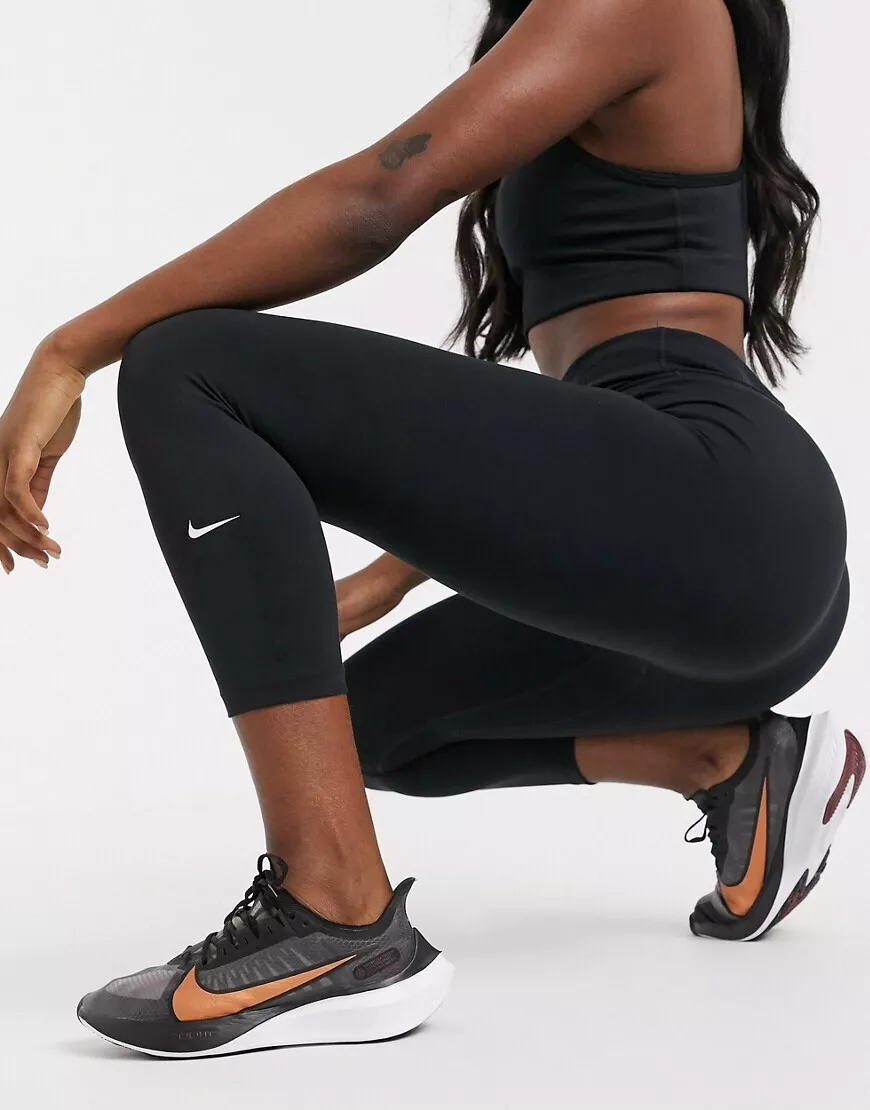 NEW Nike One Women's Mid-Rise Crop Training Tights - BV0001-010