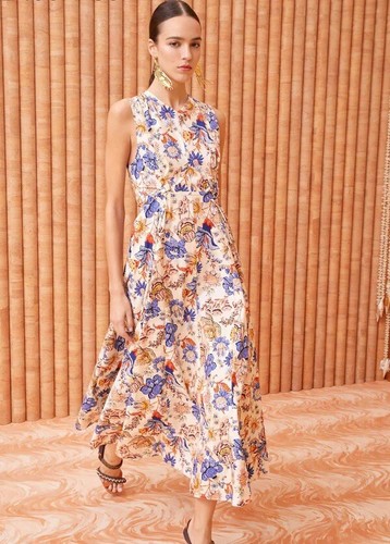 Ulla Johnson Kaiya Pleated Floral Midi $470 Size 6
