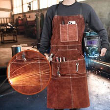 Schwei&szlig;ersch&uuml;rze Braun Schmiedesch&uuml;rze Schutzsch&uuml;rze 105x60cm mit 6 Taschen
