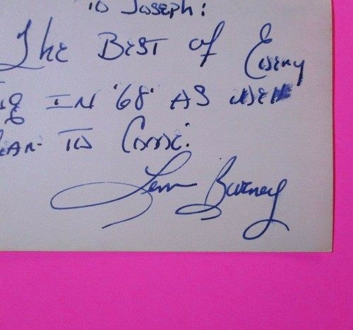 Lem Barney Signed Autograph Auto 3x5 Index Card NFL Football HOF Detroit Lions - Picture 2 of 3