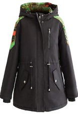 Lotus Dew Parka Jacket Women –winter Hooded Parka With Artist Inspired (m)0