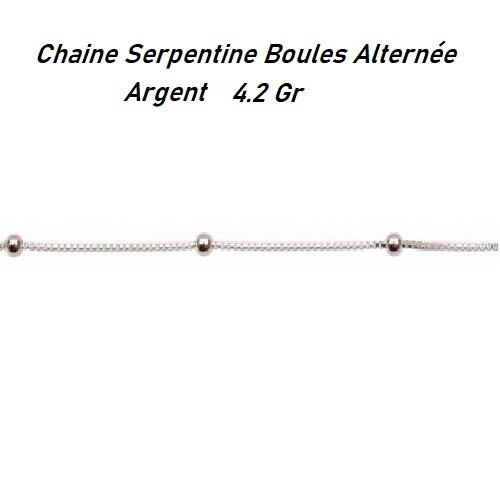 Dolly-Bijoux Femme Chaine Serpentine Boules Argent Massif 925 18 cm 1.2 Gr - Picture 1 of 2