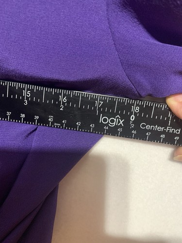 Coldwater Creek Silk Dress Sz 10P Purple Wrap Around Raglan Sleeve Parties - Picture 5 of 10