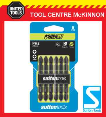 6 x SUTTON SUPABIT PHILLIPS HEAD PH2 x 75mm DOUBLE ENDED BITS FOR IMPACT DRIVERS 6 x SUTTON SUPABIT PHILLIPS HEAD PH2 x 75mm DOUBLE ENDED BITS FOR IMPACT DRIVERS