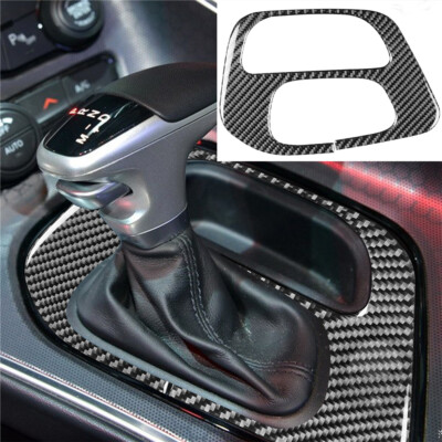 1x Carbon Fiber Gear shift Panel Interior Trim For Dodge Challenger 2015+