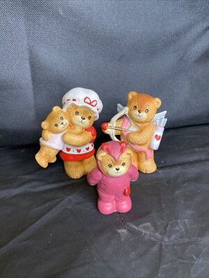 Lucy & Me February Bear Valentine Lucy Rigg ENESCO 1980 1985 1986 Set of 3