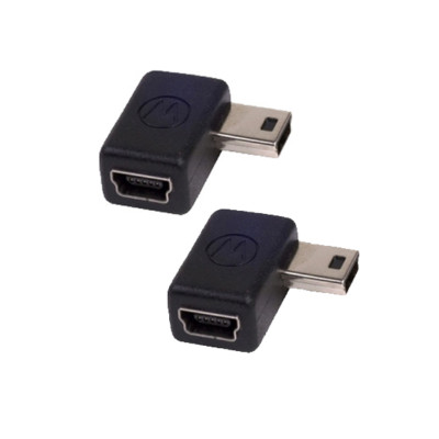2 x Motorola SKN6182 MiniUSB EMU Right Angle Adapter - Razr MOTO ROKR Z6m - NEW