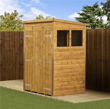 Empire Pent Garden Shed Wooden Shiplap Tongue & Groove 4X4 4ft x 4ft Double Door