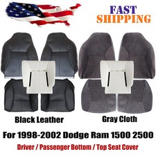 For 1998-2002 Dodge Ram 1500 2500 Driver Passenger Cloth Leather Seat Cover For 1998-2002 Dodge Ram 1500 2500 Driver Passenger Cloth Leather Seat Cover
