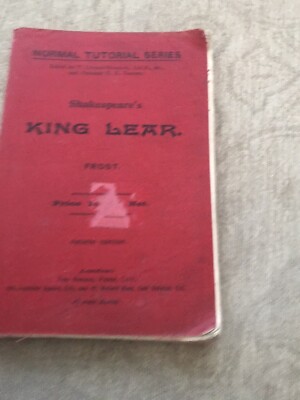 Shakespeares King Lear Normal Tutorial Series Frost Vintage PB Book SKL Free P&P