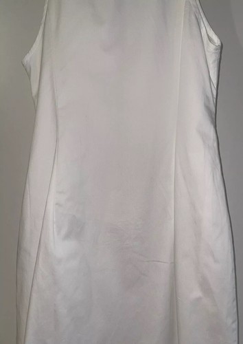ZARA WHITE LAPEL COLLAR SLEEVELESS COTTON GABARDINE ZIPPED MIDI DRESS SIZE M NEW - Picture 9 of 9