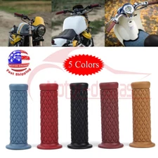 2x 7/8" 22mm Rubber Handlebar Hand Grip Bar End For Motorcycle Bike Cafe Racer