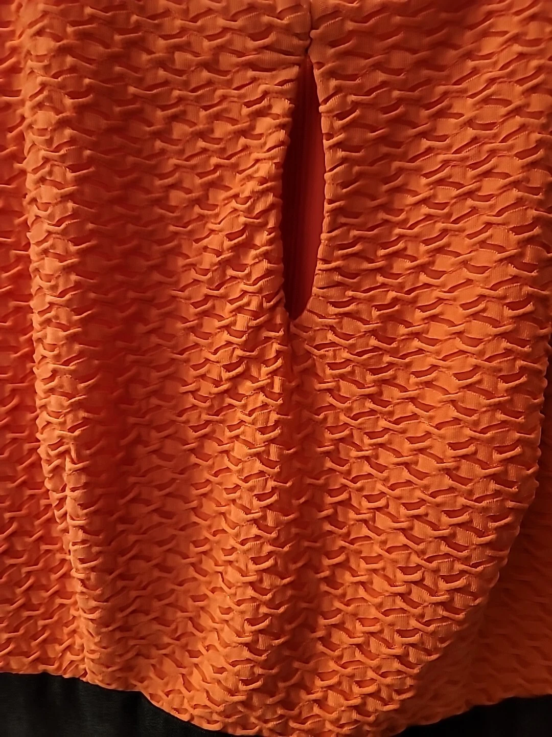 Abito donna Alyx Limited taglia 8 finto blu denim arancione motivo ondulato senza maniche