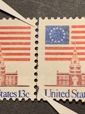 4/267 Timbre US 1622 13c Extra Couleur Erreurs Bande de 5 MNHOG EFO