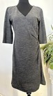 Brooks Brothers Gray Women’s Gray Wool Faux Wrap Sheath Dress Size 10, $298