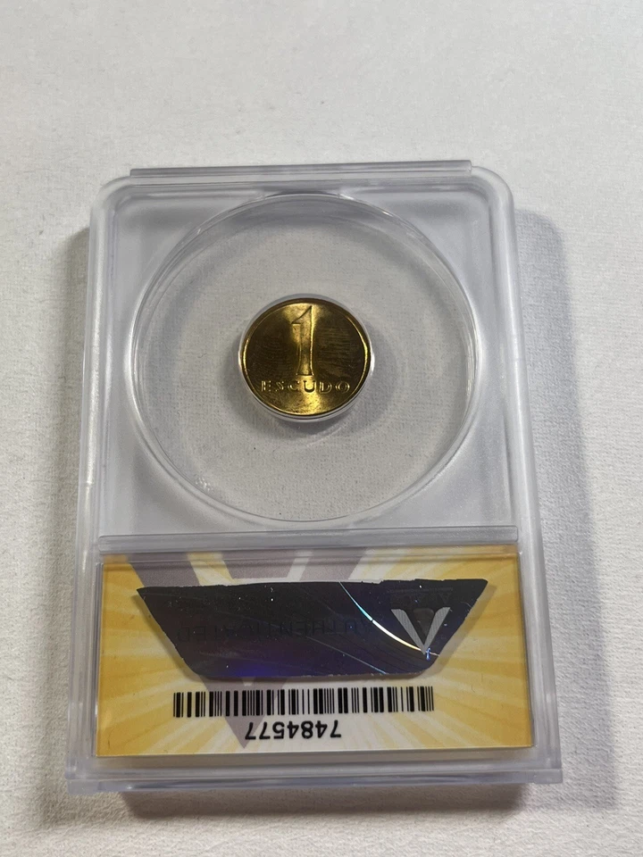 1984 Portugal 1 Escudo Graded MS 65 by ANACS - Image 4 of 4