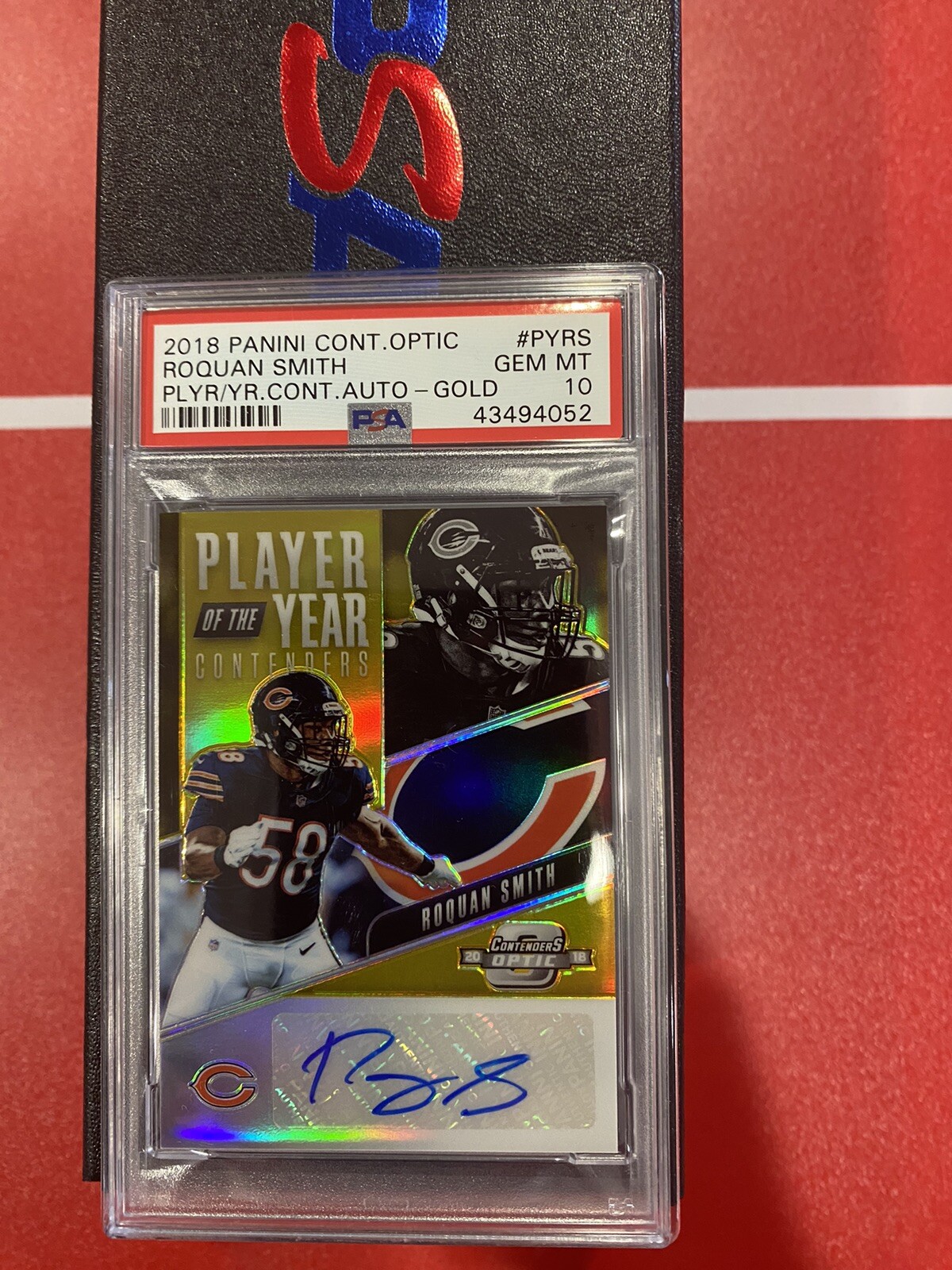 Roquan Smith Panini Contenders Optic Player of the Year Contenders Autographs #PYRS Gold