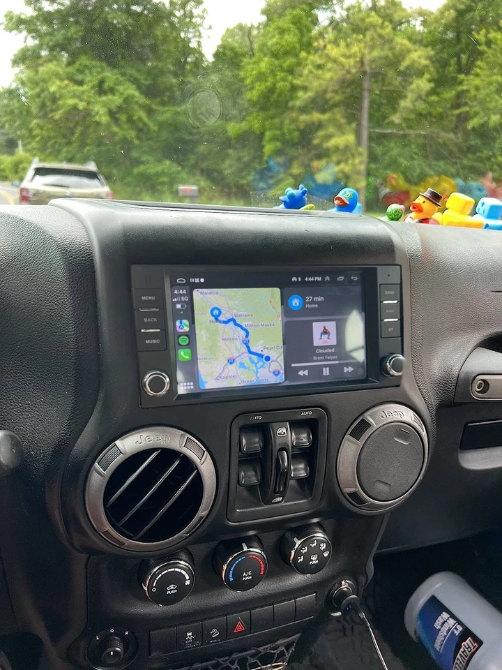 Car Radio Stereo For Jeep Wrangler 2007-2017 JK Apple Carplay Android 13 GPS Nav Foto 3 de 4