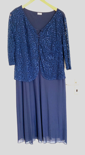 Brautmutter-, Abi Ball Cocktail Kleid, 46 Pailletten