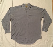 L.L. Bean Made in USA Shirt Men's XL Vintage 80s Button-Down Gray Striped