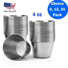4 oz Sauce Cups  Stainless Steel Condiment Portion Cup Dipping Sauce Cup