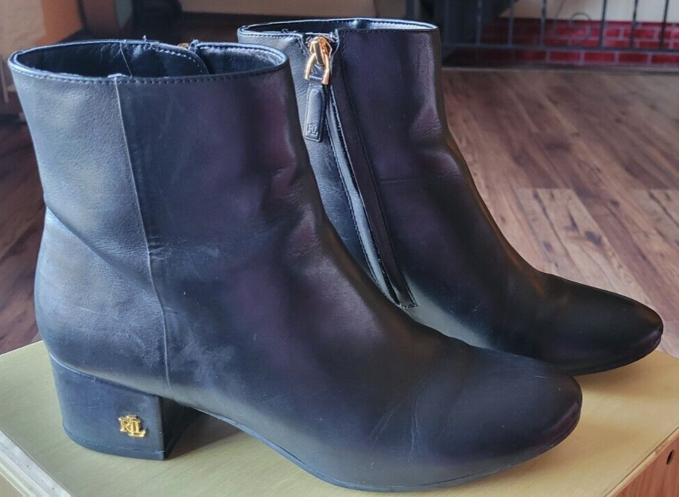 特別価格! Lauren Ralph Lauren Welford II Booties Lauren Ralph Lauren Womens Welford Black Ankle Boots 6.5