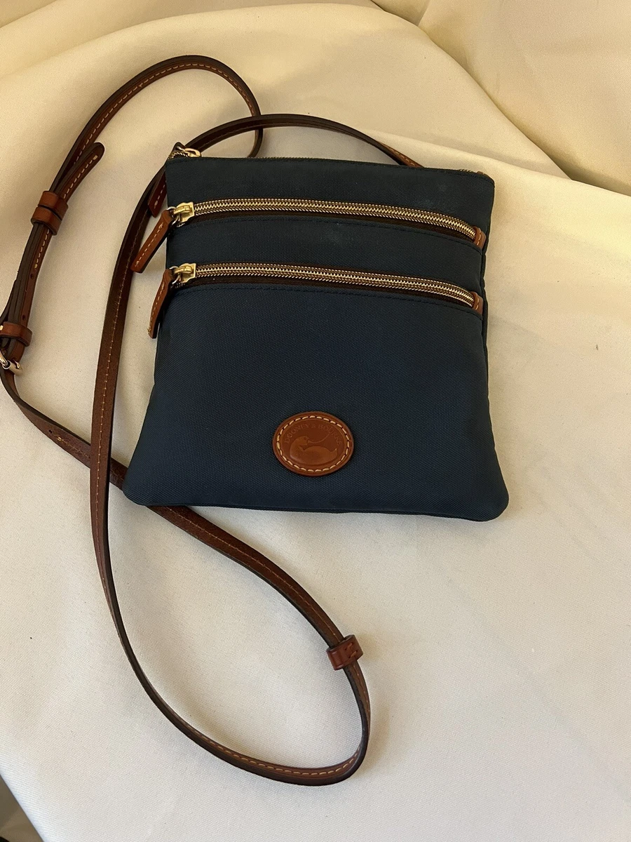 Dooney Bourke Nylon North South Triple Zip Women s Crossbody Bag Navy