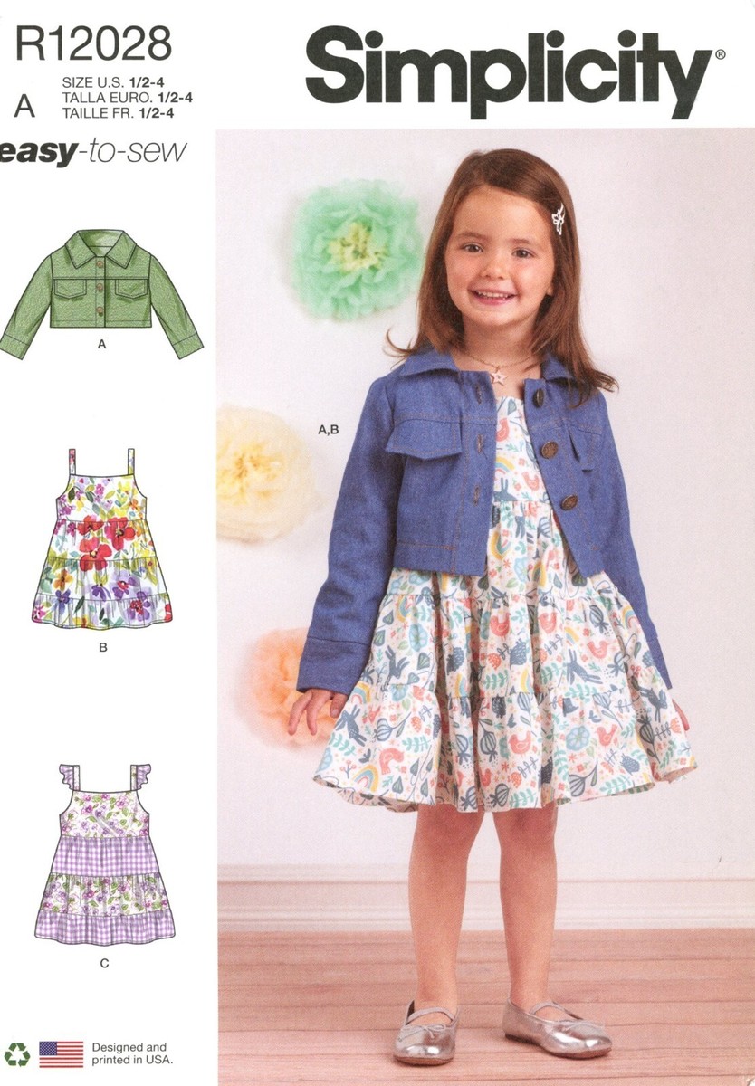 little cotton clothes ジャケット 2-3y Simplicity R12028 Toddler's Jean Jacket & Tiered Sundress Sz
