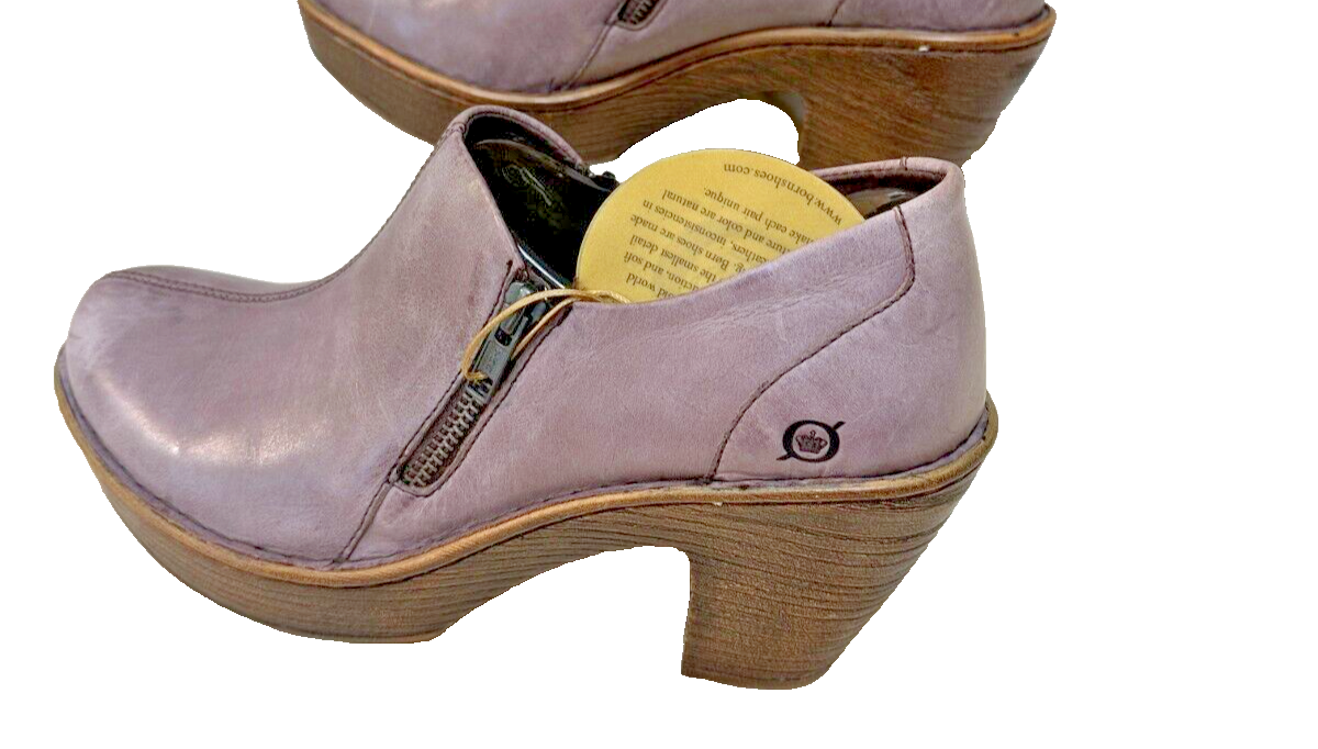 Born Famke Brown Leather Boot Born Womens Famke Zipper Detail Booties Clogs | Mercari main image 2