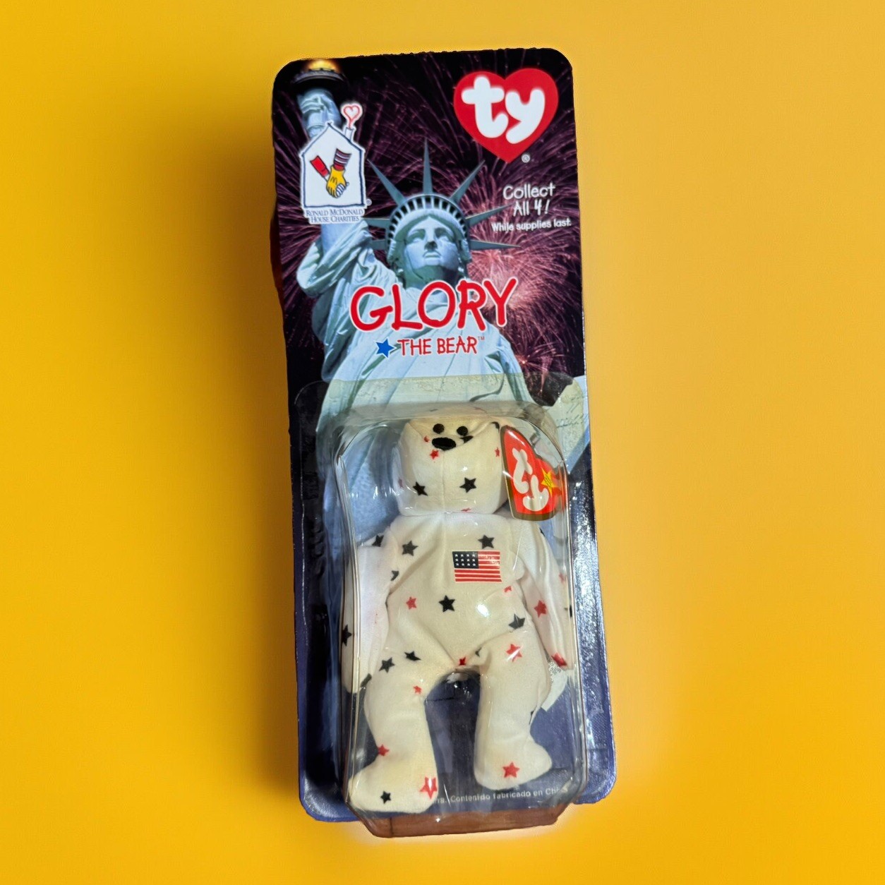 Beanie Baby X McDonald’s Glory The Bear Plush New In Box Vintage Discolored 90s-image