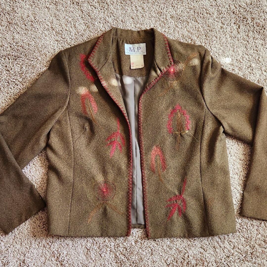 M.P. Michael Phillips button front lined jacket F… - image 1