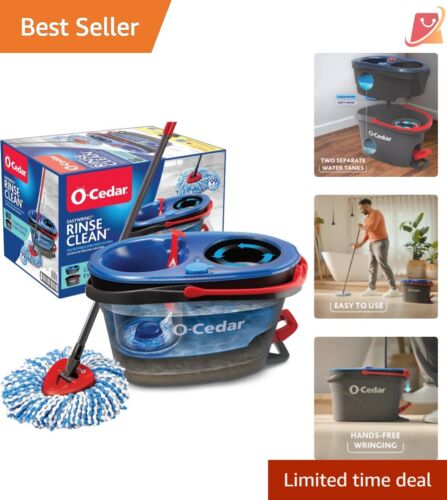 Lightweight RinseClean Spin Mop & Bucket - Save Money & Achieve Spotless Floors