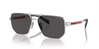 Prada Linea Rossa PS51ZS 1BC06F 59 Silver/Dark Grey  Sunglasses