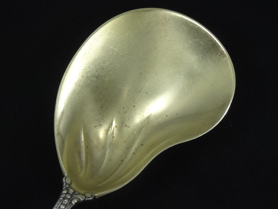 CAZUELA CUCHARA TIFFANY RENACIMIENTO 1905 ORO ESTERLINA LAVADO RIÑÓN BAYAS Foto 4 de 4