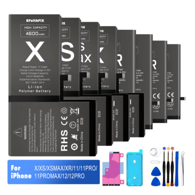 OEM Replacement Internal Battery For iPhone X XR 11 12 13 Pro MAX High Capacity