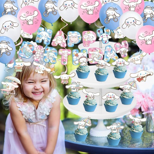 Cinnamoroll Birthday Decorations, Party Supplies Set Include Banner, Backdrop, B - Picture 4 of 6