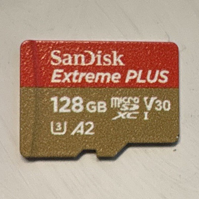 SanDisk Extreme Plus 128GB microSDXC UHS-I U3 A2 V30 High Speed Memory Card