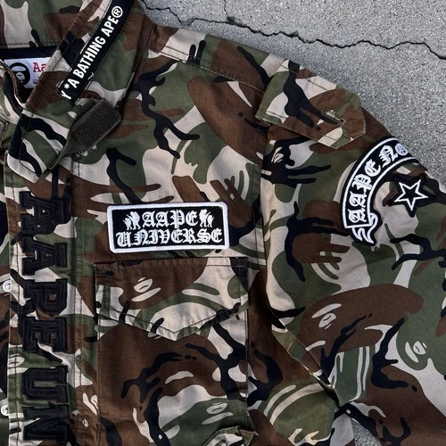Vintage 2000’s Aape Bape Bathing Ape Full-Zip Military Camo Jacket L image 9
