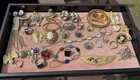 Lot Of Vintage Costume Jewelry Gold Silver Tone Rings Brooches Bangles More
