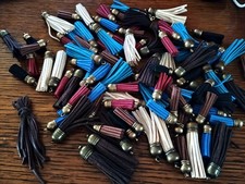 90 Pcs Set Suede Leather Tassel For DIY Keychain Keyring Pendant Purse Charms