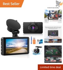 Dash Cam Front Rear 1080P Night Vision G-Sensor Loop Recording 32G Card