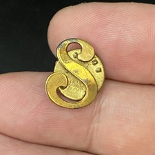 Vtg Letter S Alphabet Initial Monogram Lapel Pin