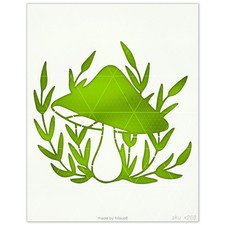 Botanical Mushroom Stencil - Fungi Nature Leaves 10 Mil Mylar Template - X258