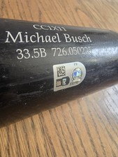 2025 Chicago Cubs Michael Busch Game Used Torpedo Bat pounded uncracked MLB holo