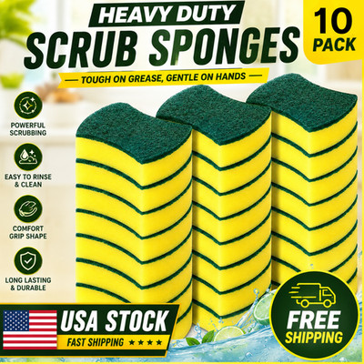 10pcs Cleaning Sponges Kitchen Cleaning Supplies Multi-Purpose Soft & Heavy Duty