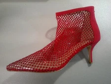 Charles by Charles David "After Hours" Glam Mesh Booties Women's 9 M Red
