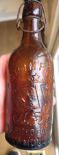 RARE 1893 PETER STUMPF RICHMOND VIRGINIA BLOB AMBER BEER BOTTLE ANHEUSER